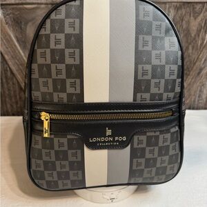 London Fog Black and Gray Monogram NWOT
